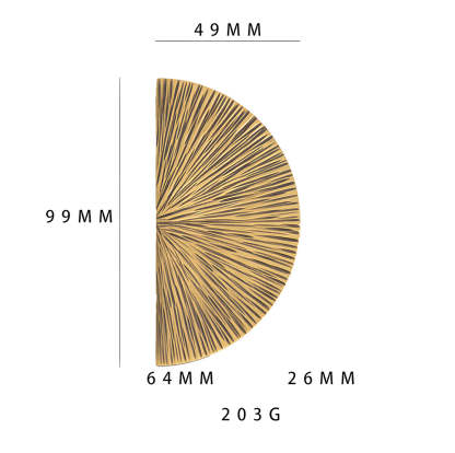 Retro Brass Semi Circle Textured Cabinet Handles