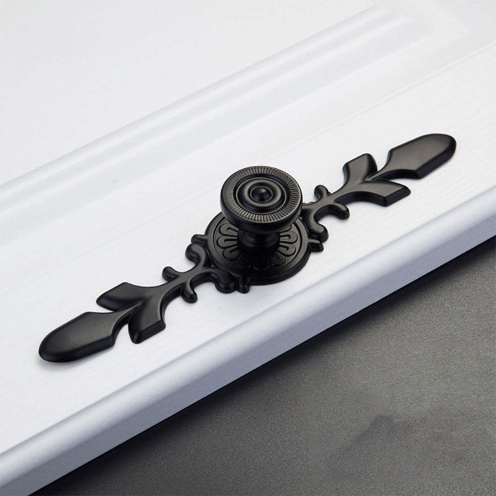 Modern Drawer Pulls Handles Cabinet Door Handle With Plate Flower -Homdiy