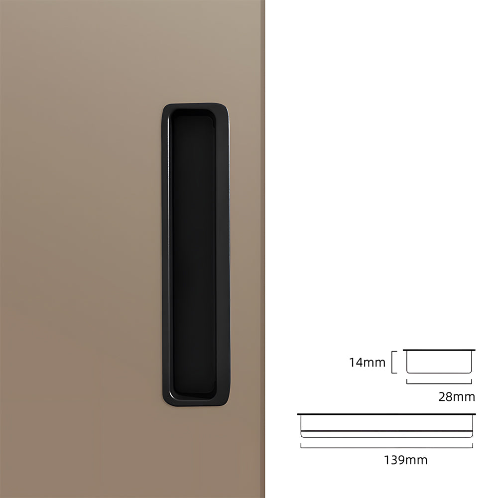 Modern Slotted Recessed Concealed Sliding Door Cabinet Handles