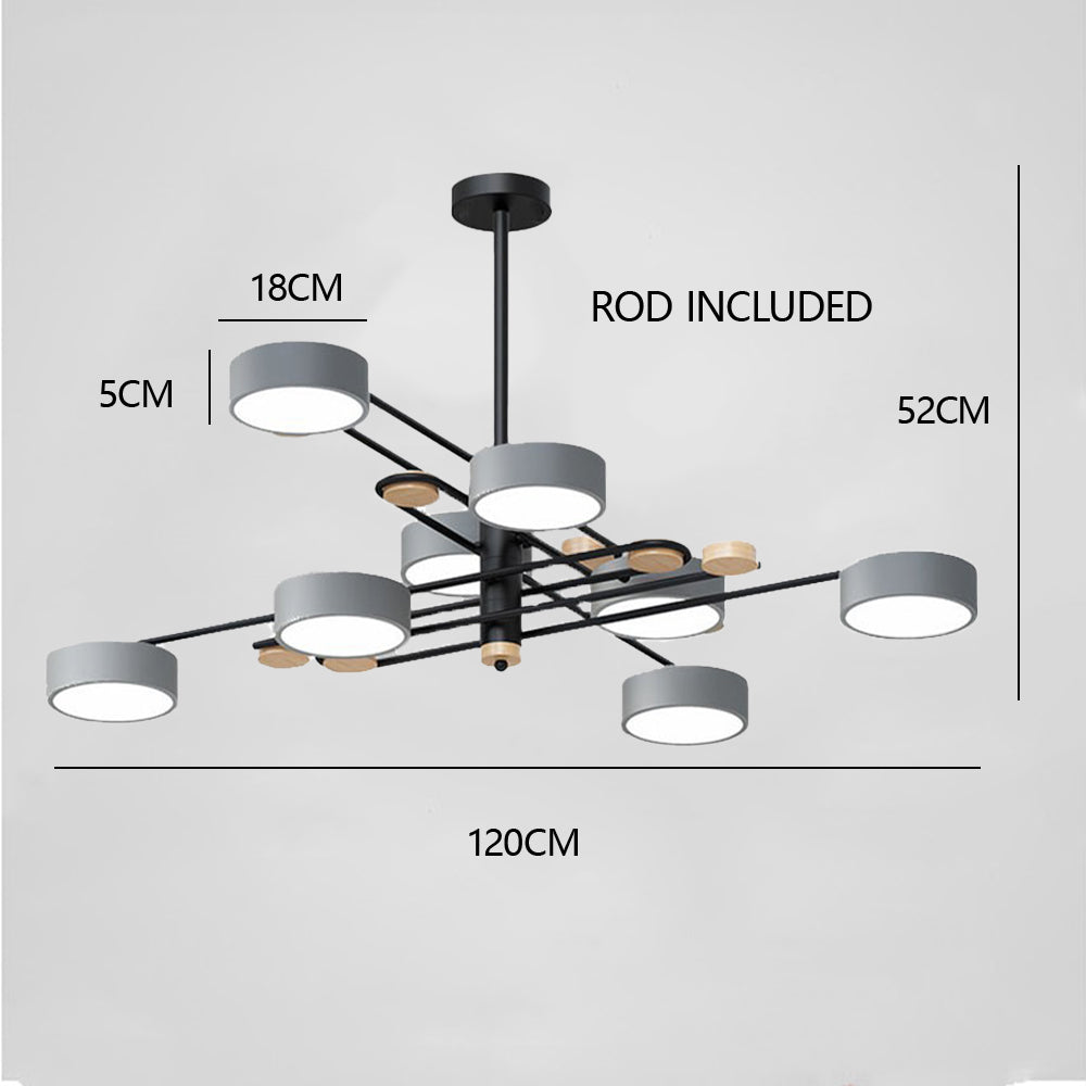 Iron Multi-Light Living Room LED Flush Mount Ceiling Light