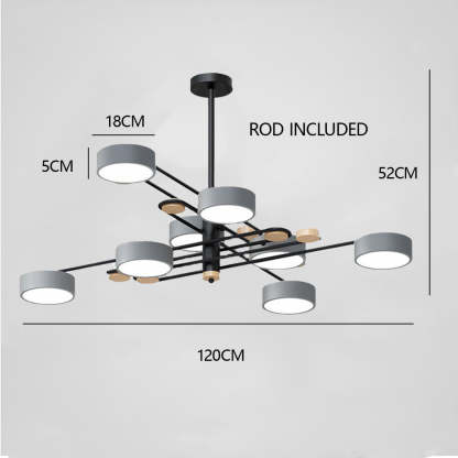 Iron Multi-Light Living Room LED Flush Mount Ceiling Light