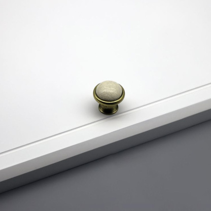 Solid Zinc Alloy Black & White Ceramic Cabinet Handle