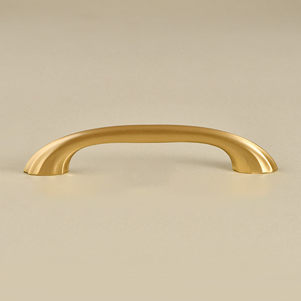 Modern Curved Black and Brass Arc Cabinet Pulls