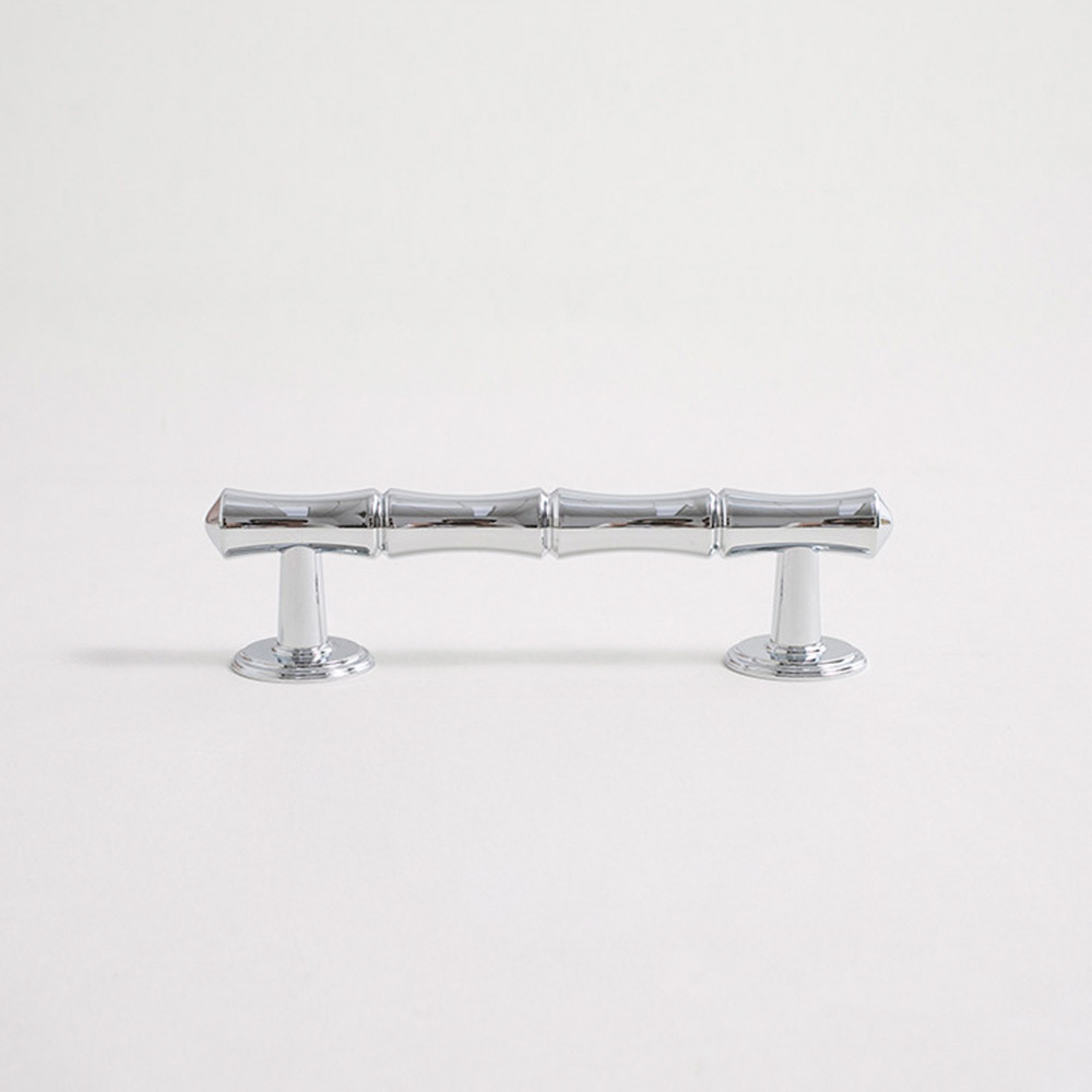 Light French Bamboo Polished Brass Drawer Pulls