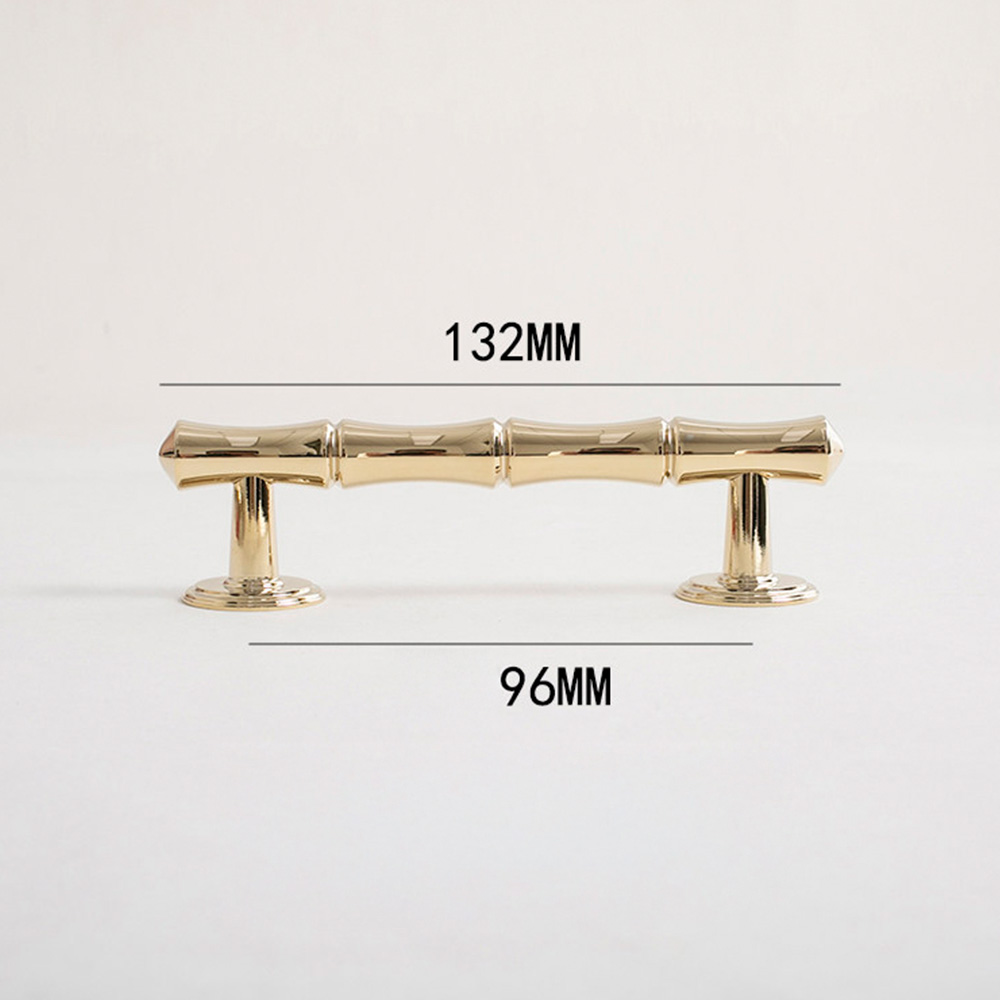 Light French Bamboo Polished Brass Drawer Pulls