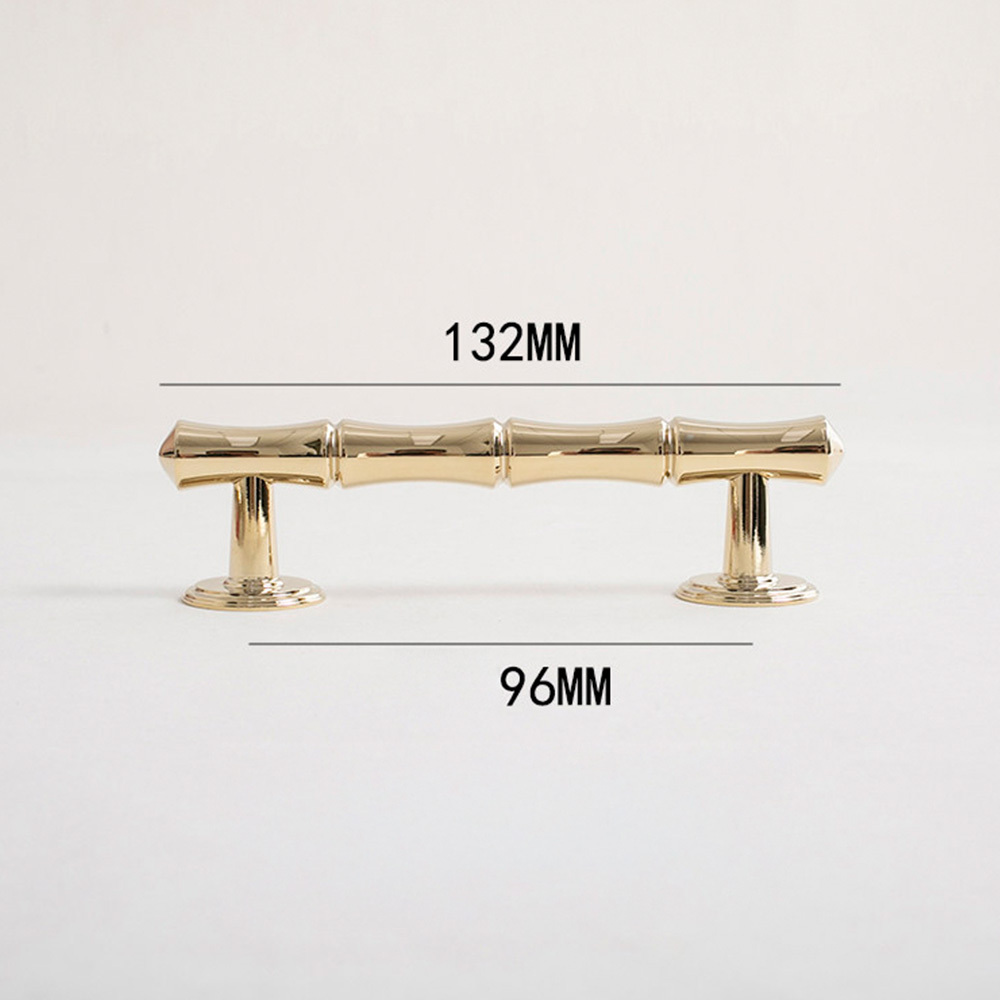 Light French Bamboo Polished Brass Drawer Pulls