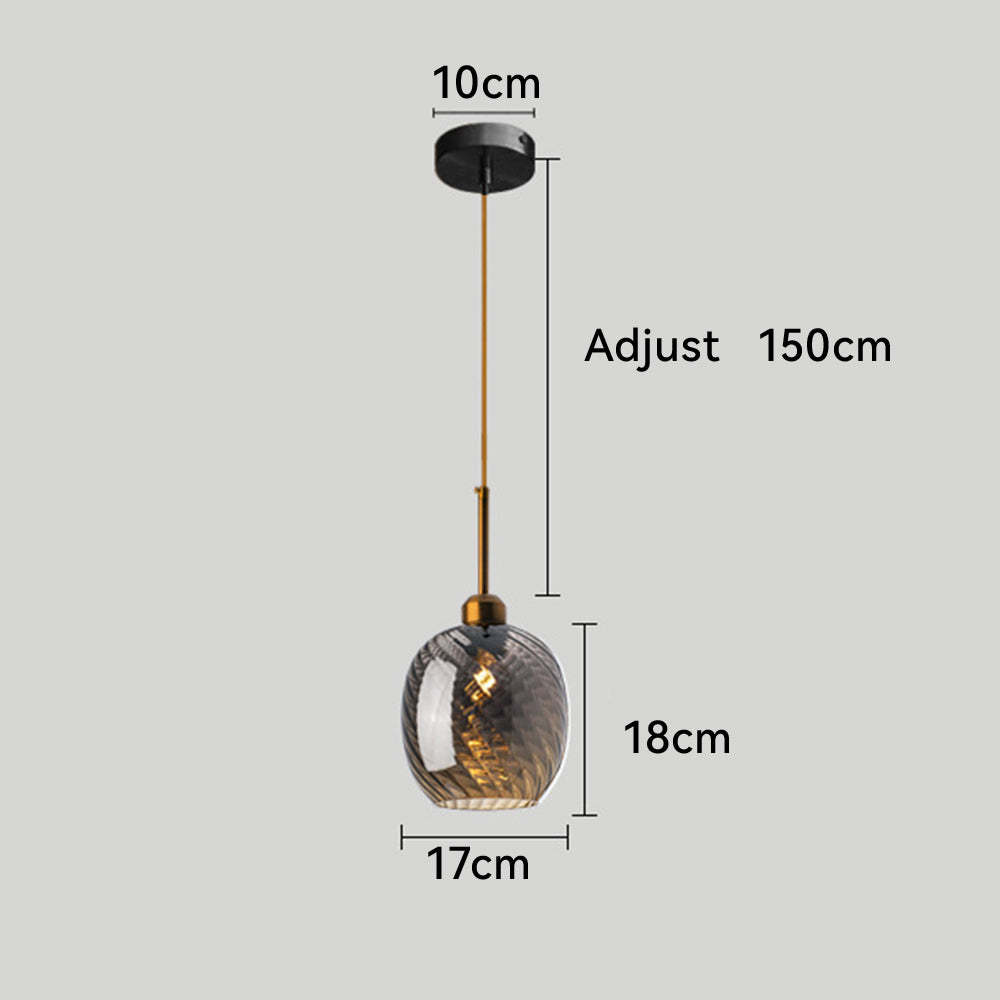 Ripple Glass Simple Dining Room Pendant Light