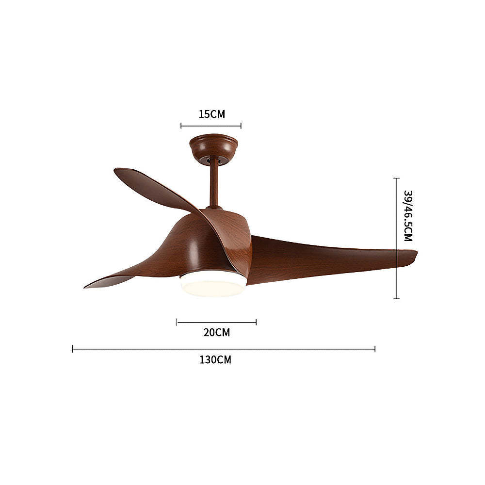 Modern Simple Flush Living Room Ceiling Fan With LED Light And Remote -Homdiy