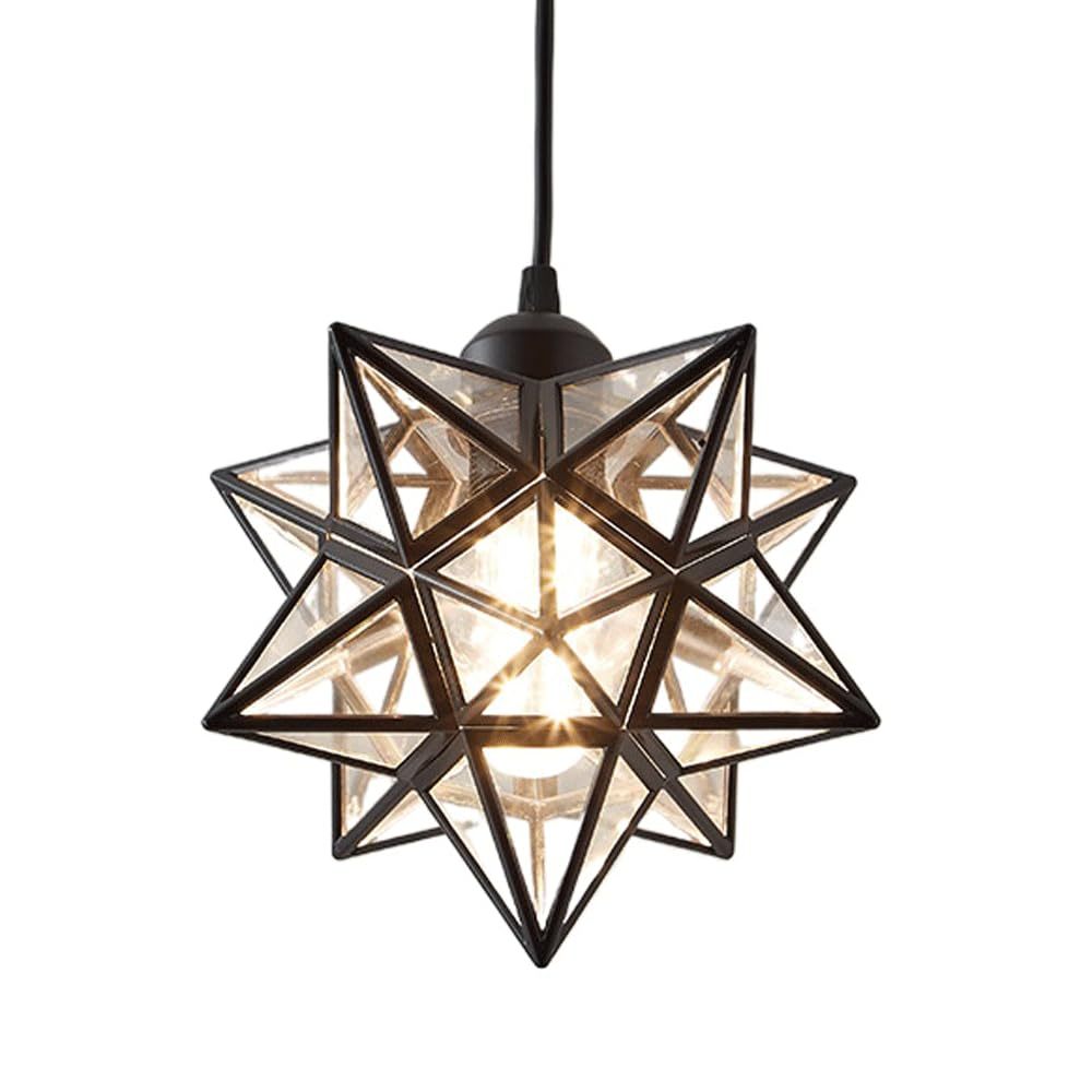 Art Deco Star Shape Glass Island Pedant Light -Homdiy