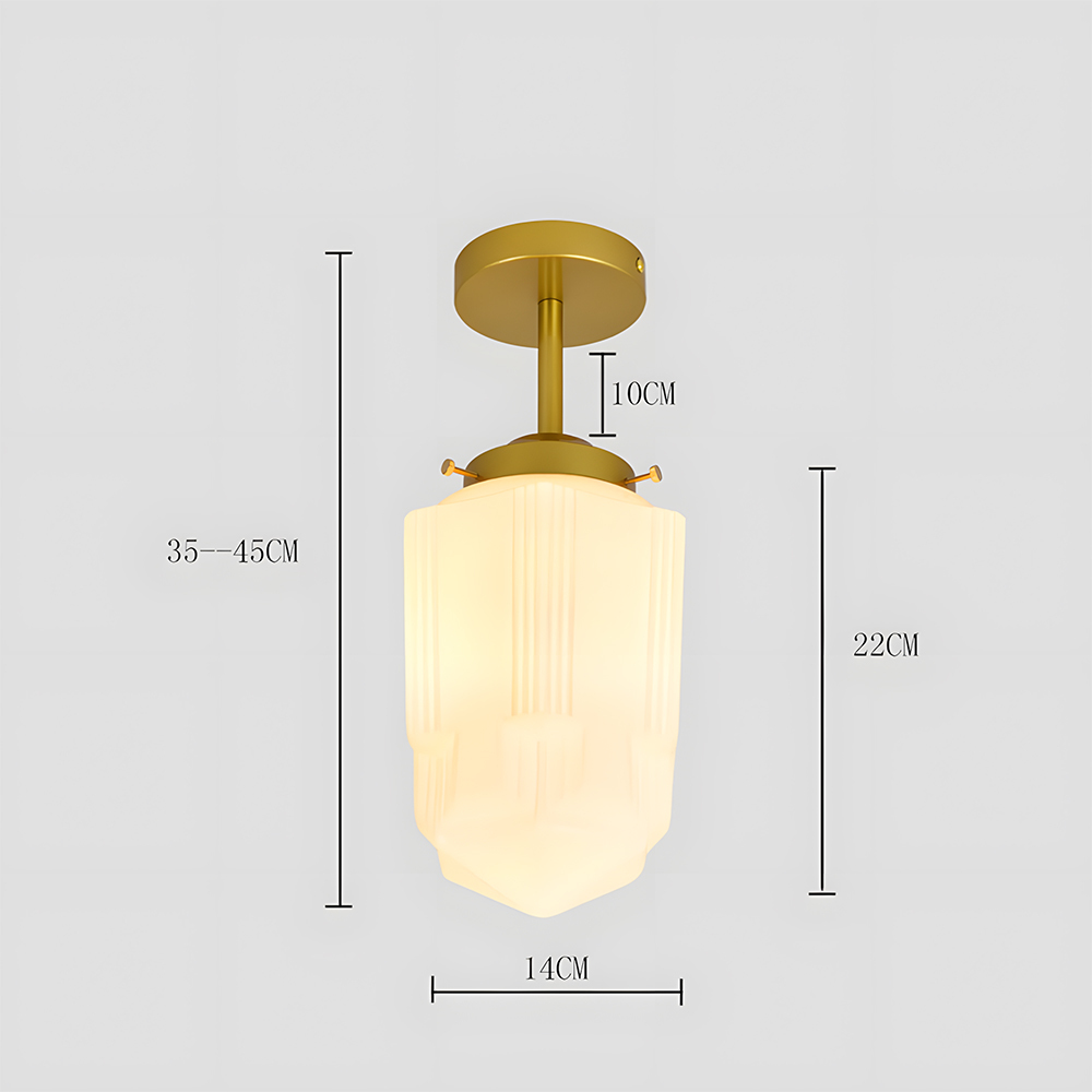 Vintage Glass White Flush Mount Ceiling Light For Bedroom