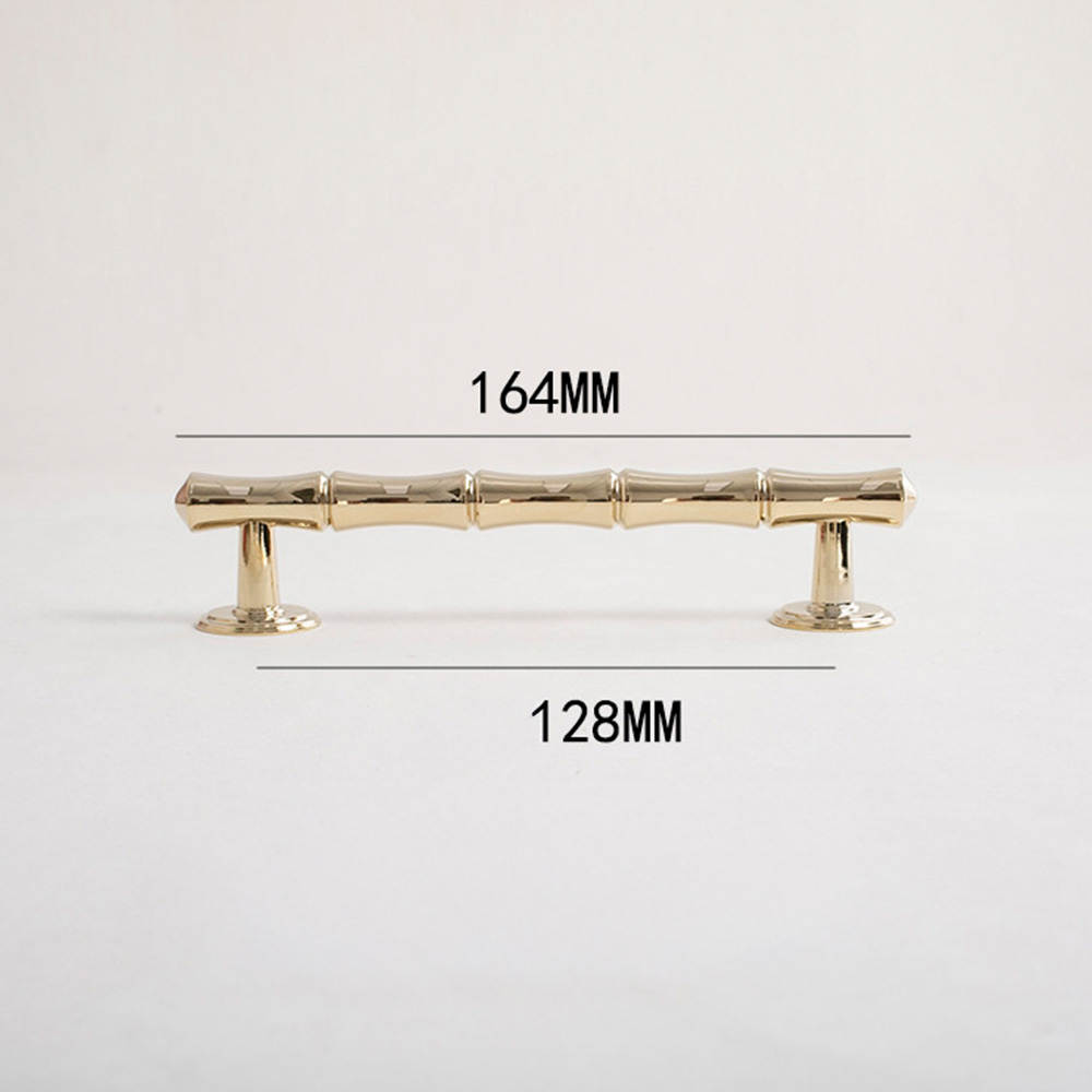 Light French Bamboo Polished Brass Drawer Pulls