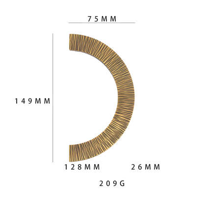 Retro Brass Semi Circle Textured Cabinet Handles