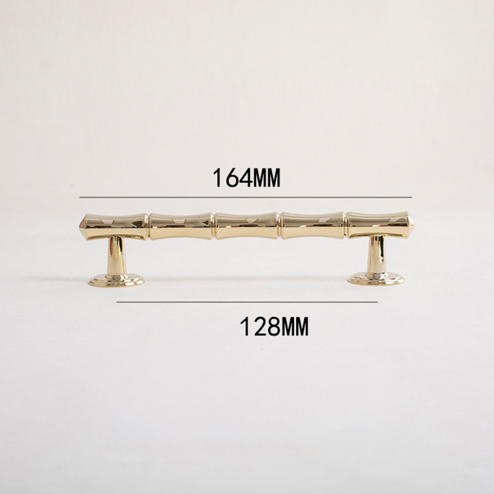 Light French Bamboo Polished Brass Drawer Pulls