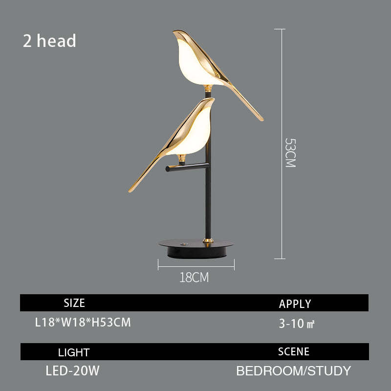 Electroplating Golden Bird Table Lamp for Bedroom -Homdiy