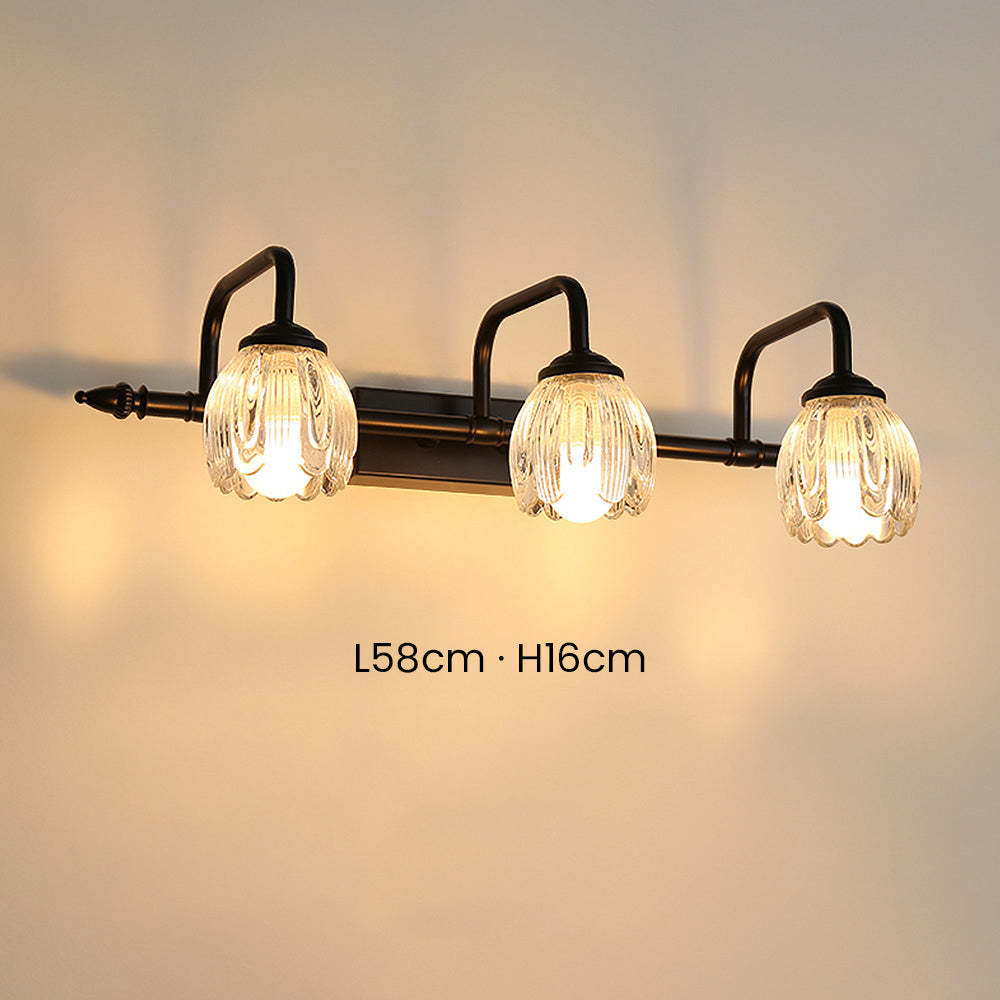 Modern Black Flower Shape Glass Bathroom Vanity Light -Homdiy