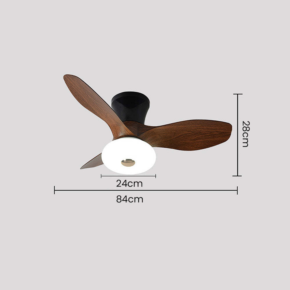 Nordic Simple Stylish Bedroom Flush Ceiling Fan With LED Light -Homdiy