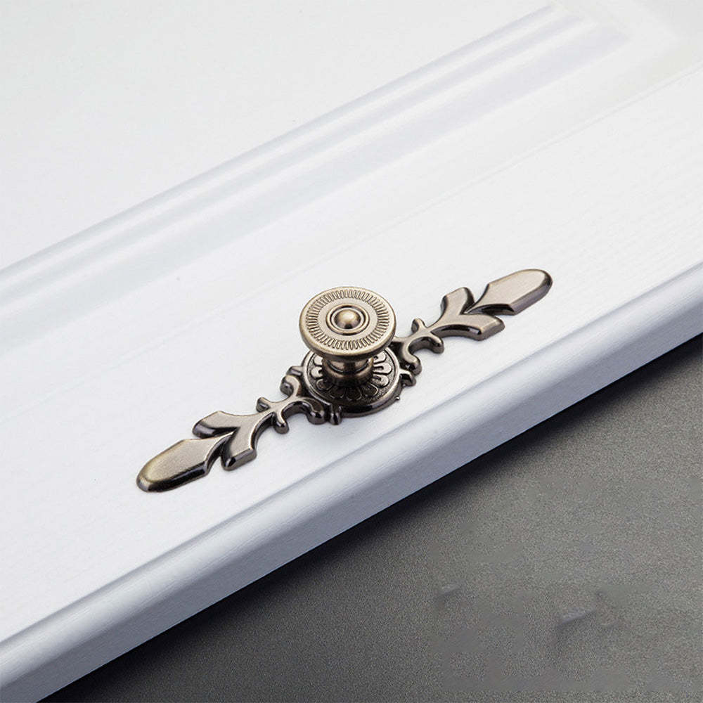 Modern Drawer Pulls Handles Cabinet Door Handle With Plate Flower -Homdiy