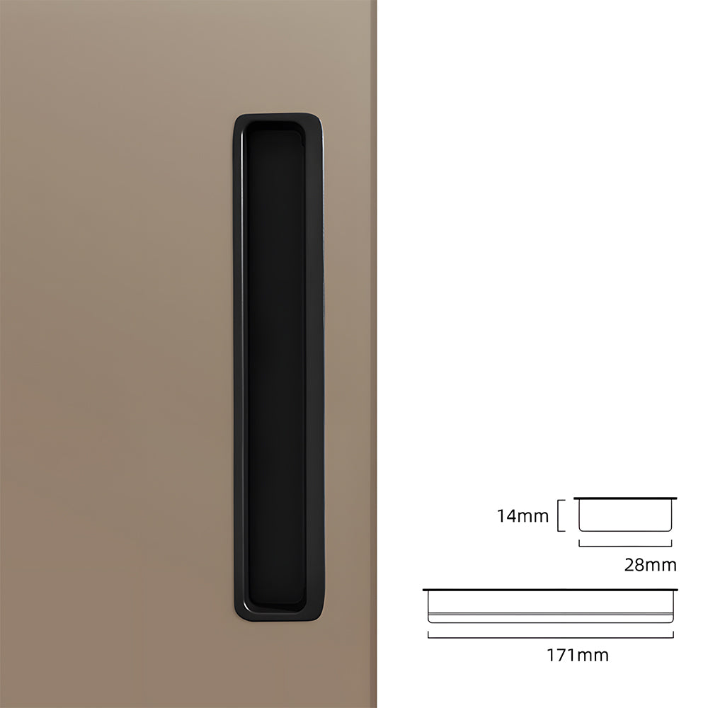 Modern Slotted Recessed Concealed Sliding Door Cabinet Handles