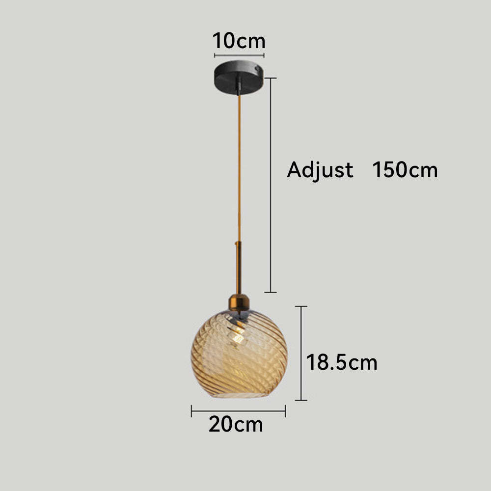 Ripple Glass Simple Dining Room Pendant Light