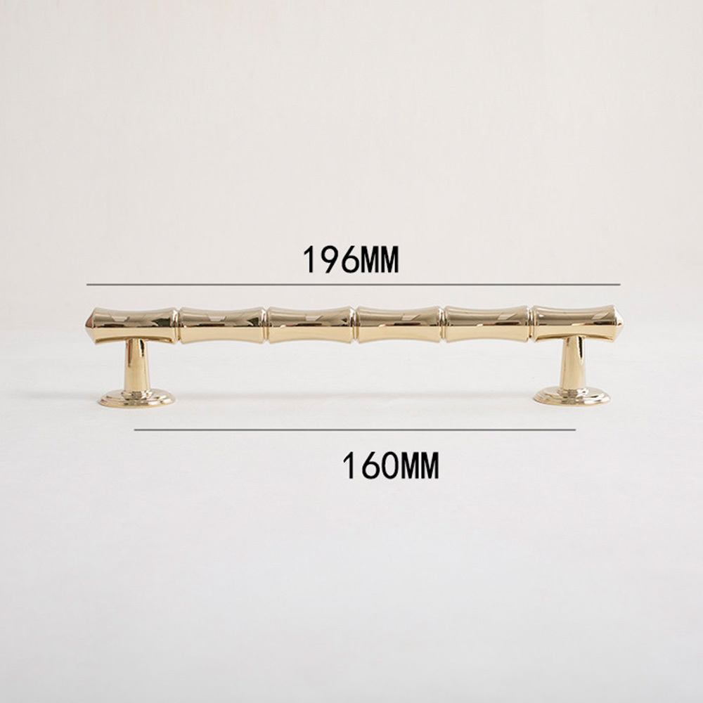 Light French Bamboo Polished Brass Drawer Pulls