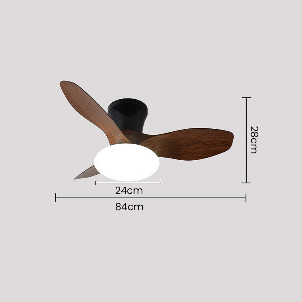 Nordic Simple Stylish Bedroom Flush Ceiling Fan With LED Light -Homdiy