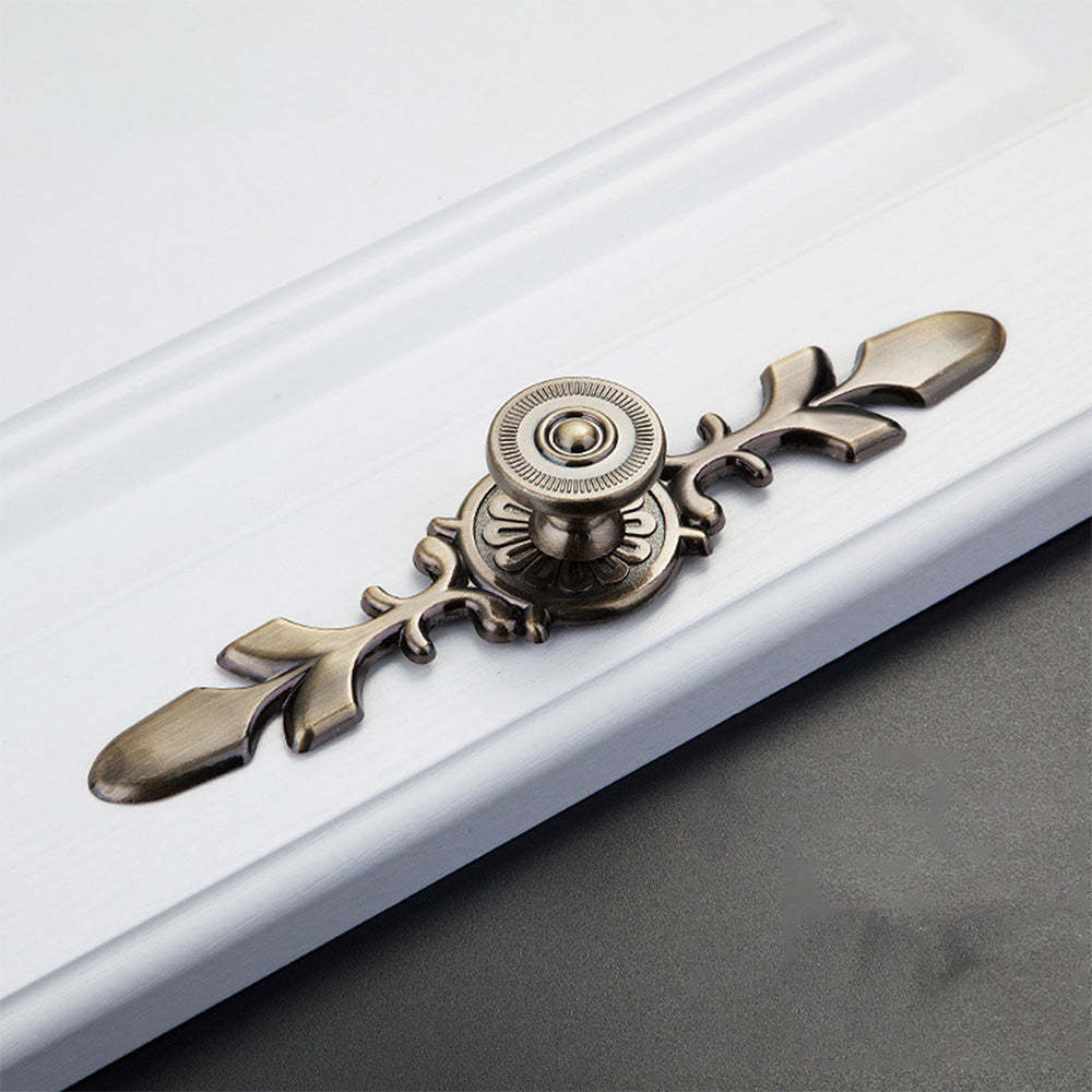 Modern Drawer Pulls Handles Cabinet Door Handle With Plate Flower -Homdiy