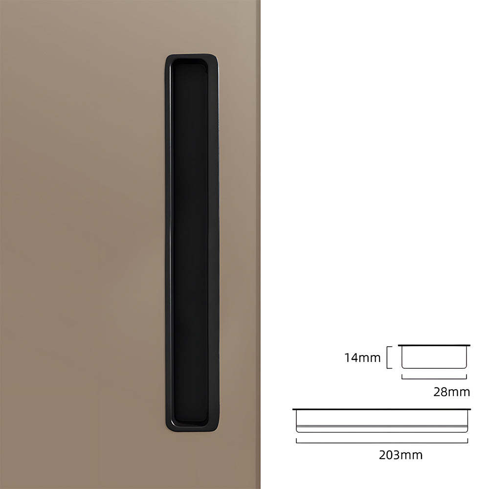 Modern Slotted Recessed Concealed Sliding Door Cabinet Handles