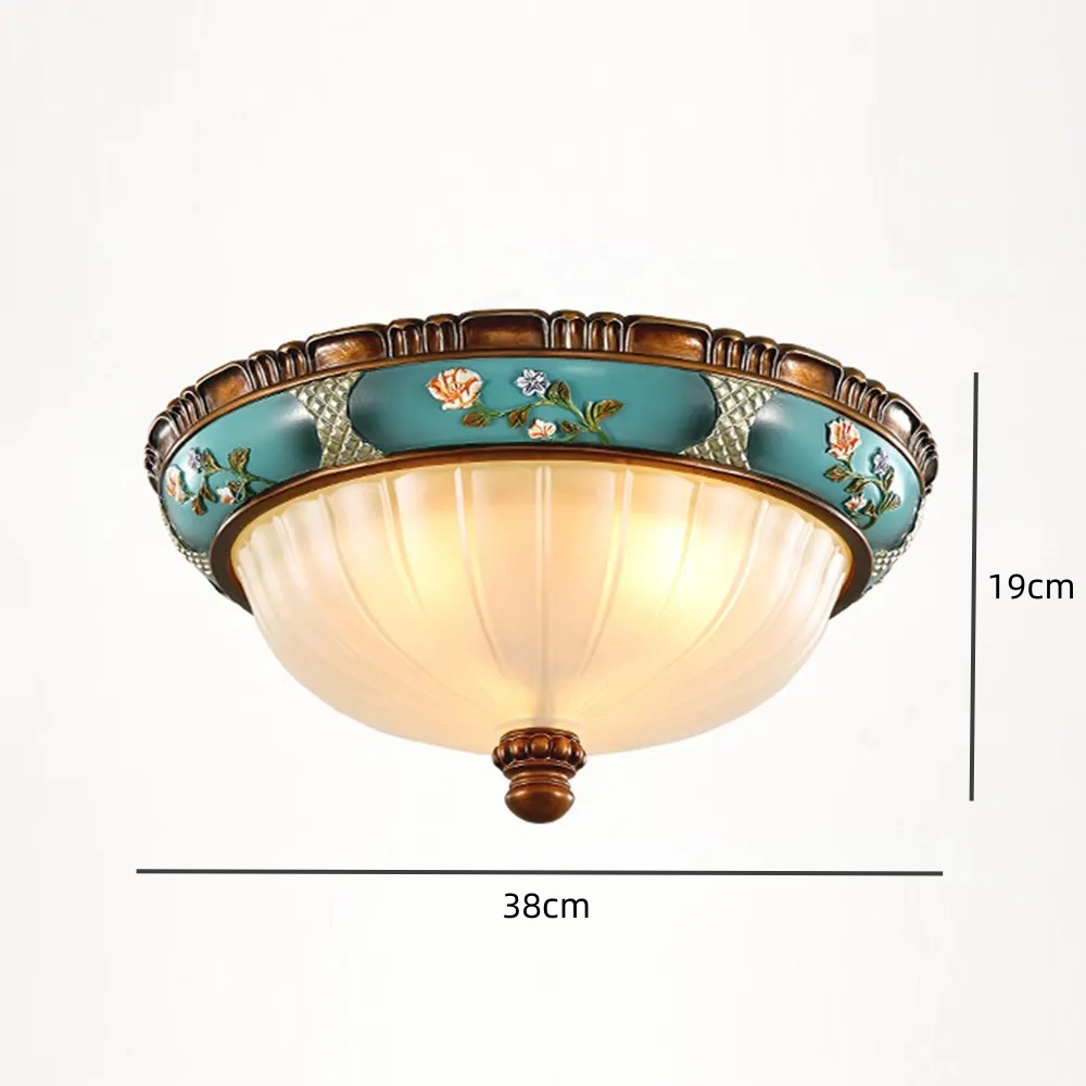 [Copy]Stylish Semi Flush Cream Glass Hallway Ceiling Light 