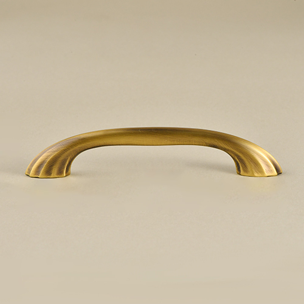 Modern Curved Black and Brass Arc Cabinet Pulls