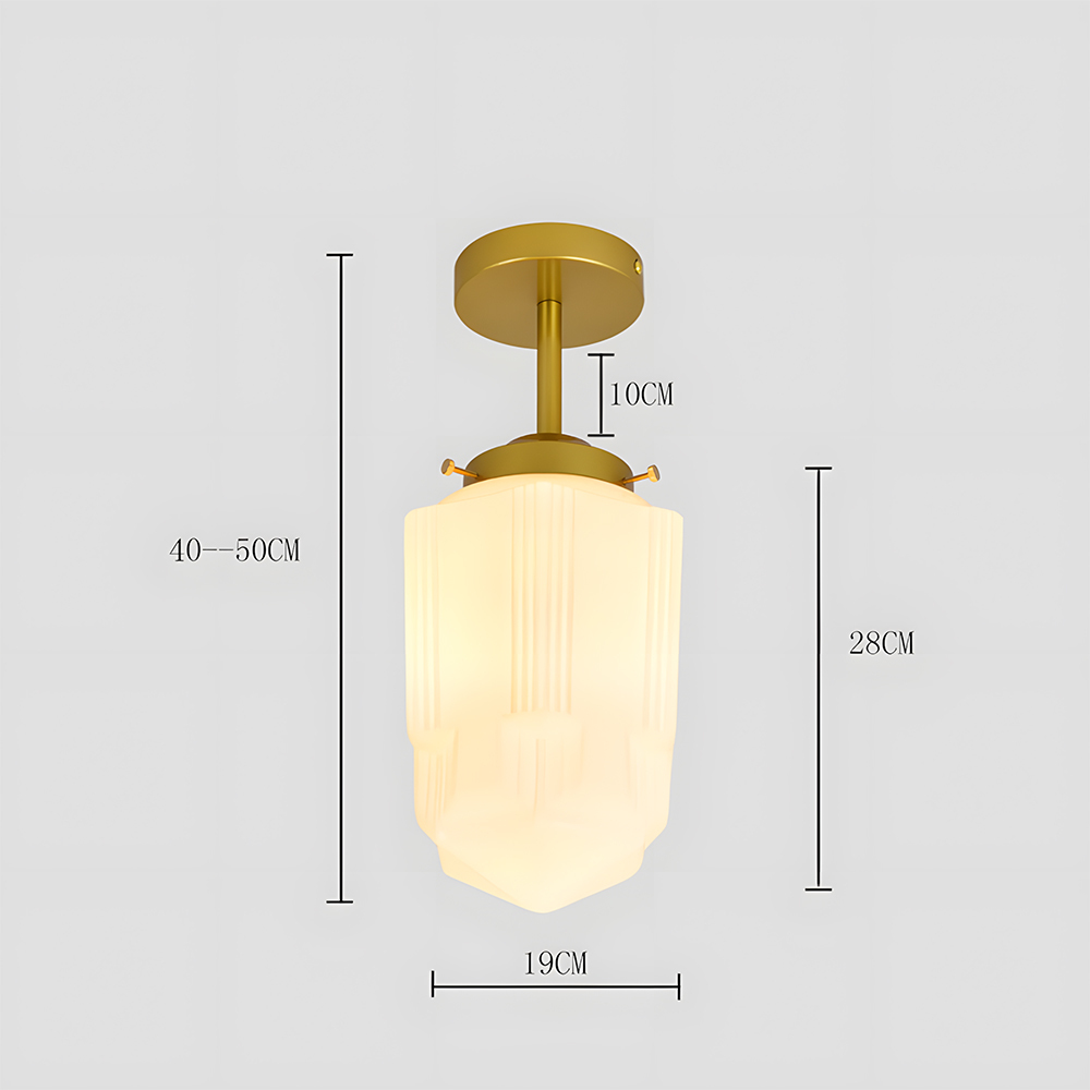 Vintage Glass White Flush Mount Ceiling Light For Bedroom