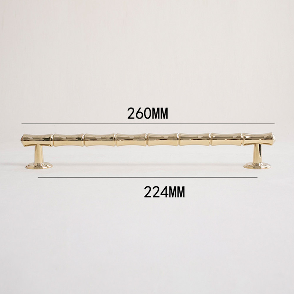 Light French Bamboo Polished Brass Drawer Pulls