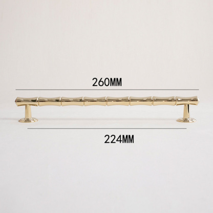 Light French Bamboo Polished Brass Drawer Pulls