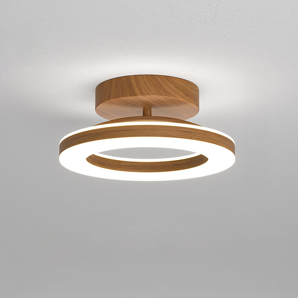 Lampsmodern Ceiling Lamp Acrylic Circle Wood LED Hallway Ceiling Light
