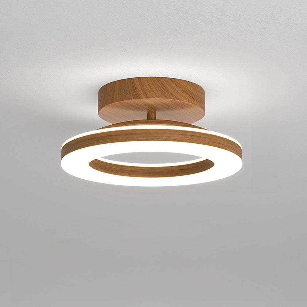 Lampsmodern Ceiling Lamp Acrylic Circle Wood LED Hallway Ceiling Light