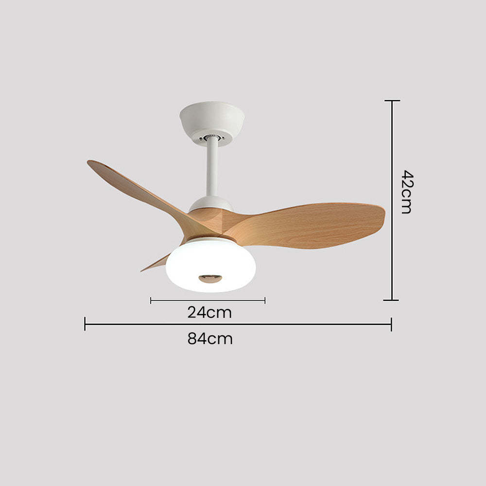Nordic Simple Stylish Bedroom Flush Ceiling Fan With LED Light -Homdiy