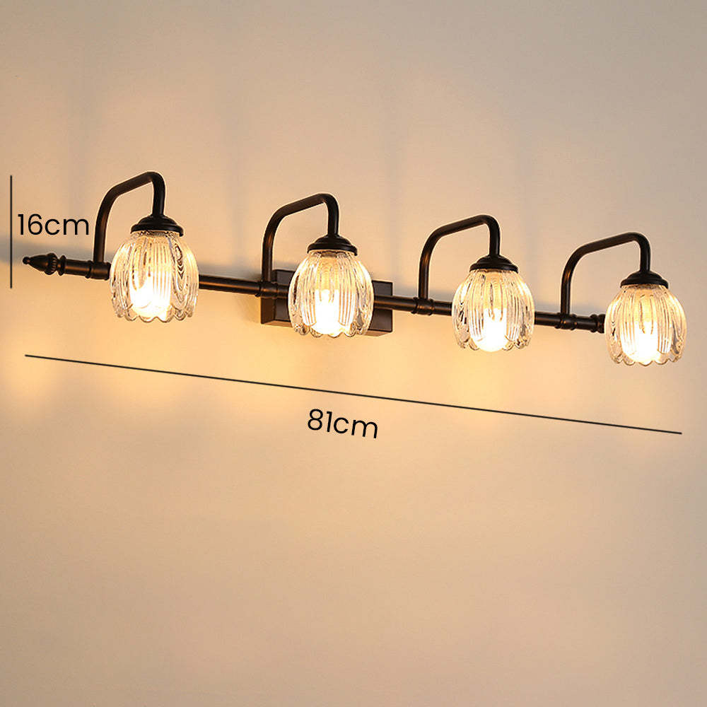 Modern Black Flower Shape Glass Bathroom Vanity Light -Homdiy