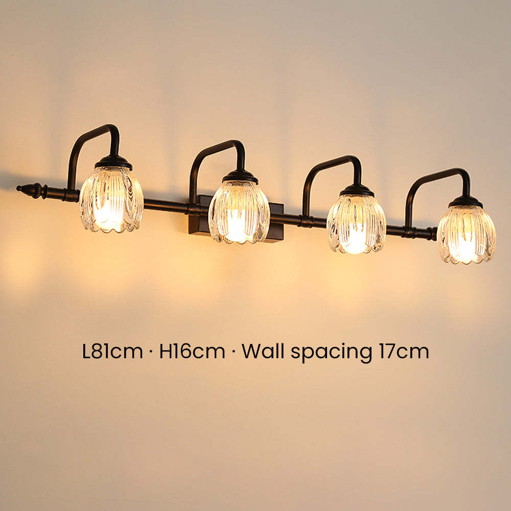 Modern Black Flower Shape Glass Bathroom Vanity Light -Homdiy