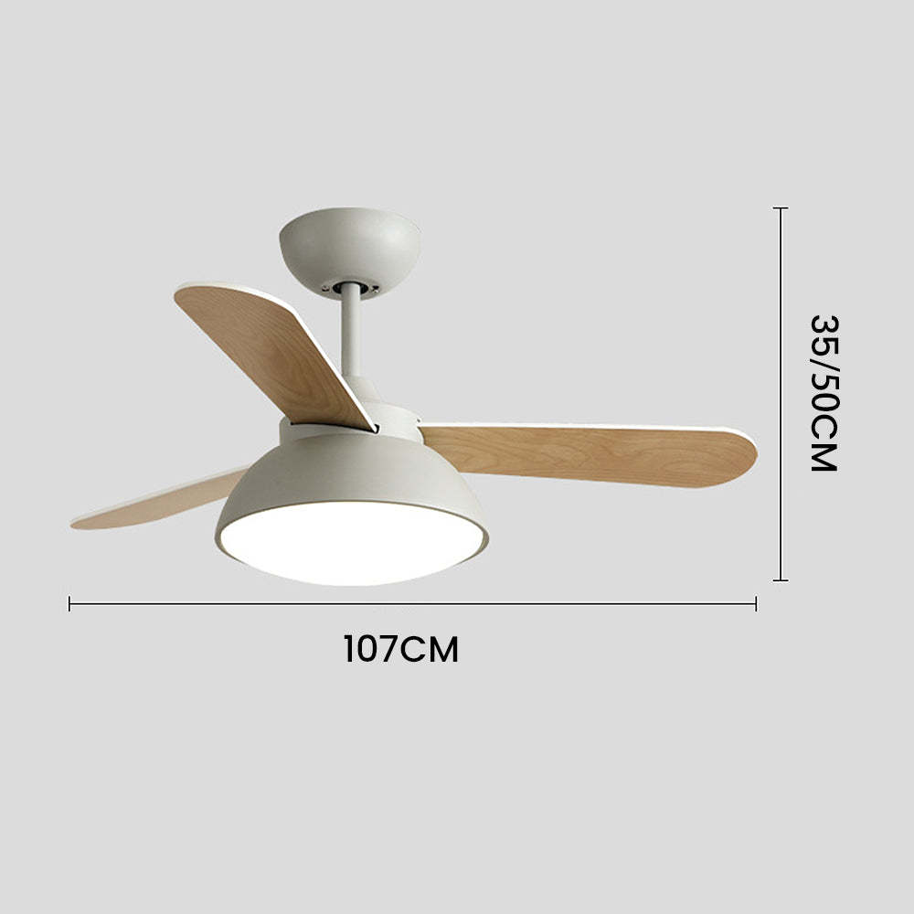 Modern Simple Flush Ceiling Fan With LED Lighting -Homdiy