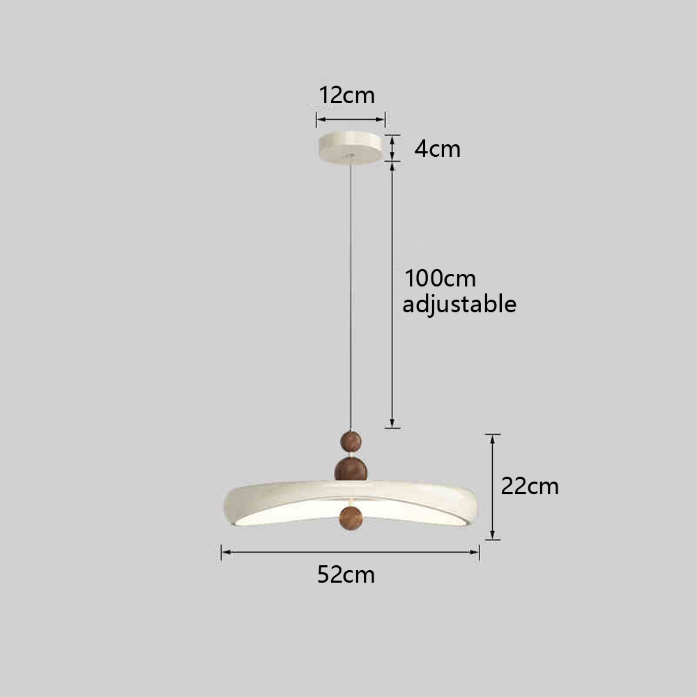 Wabi-Sabi Cream LED Dining Room Pendant Light