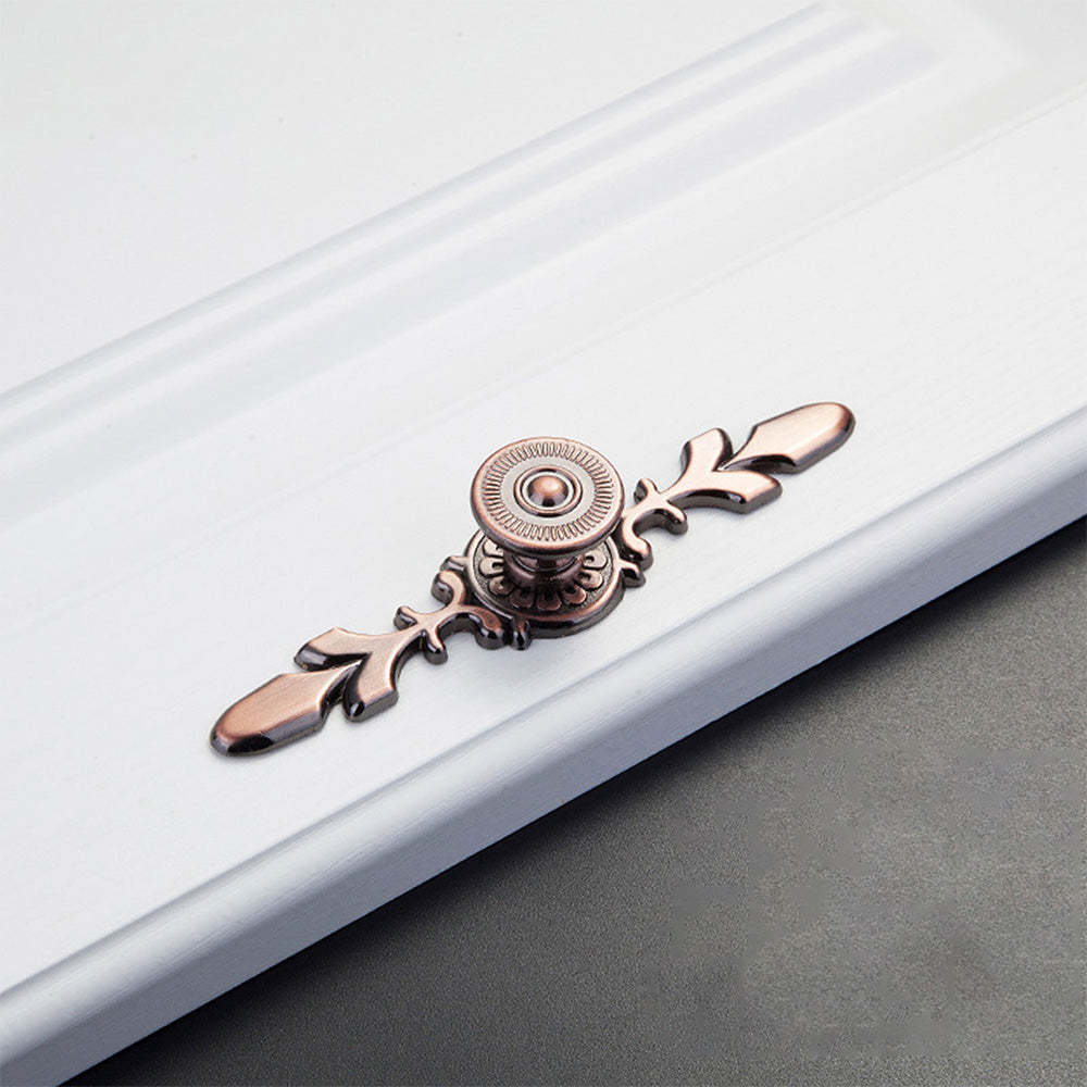 Modern Drawer Pulls Handles Cabinet Door Handle With Plate Flower -Homdiy