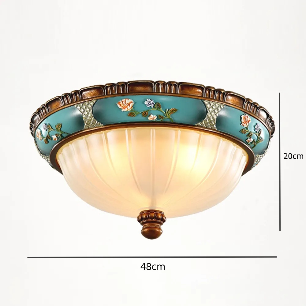 [Copy]Stylish Semi Flush Cream Glass Hallway Ceiling Light 