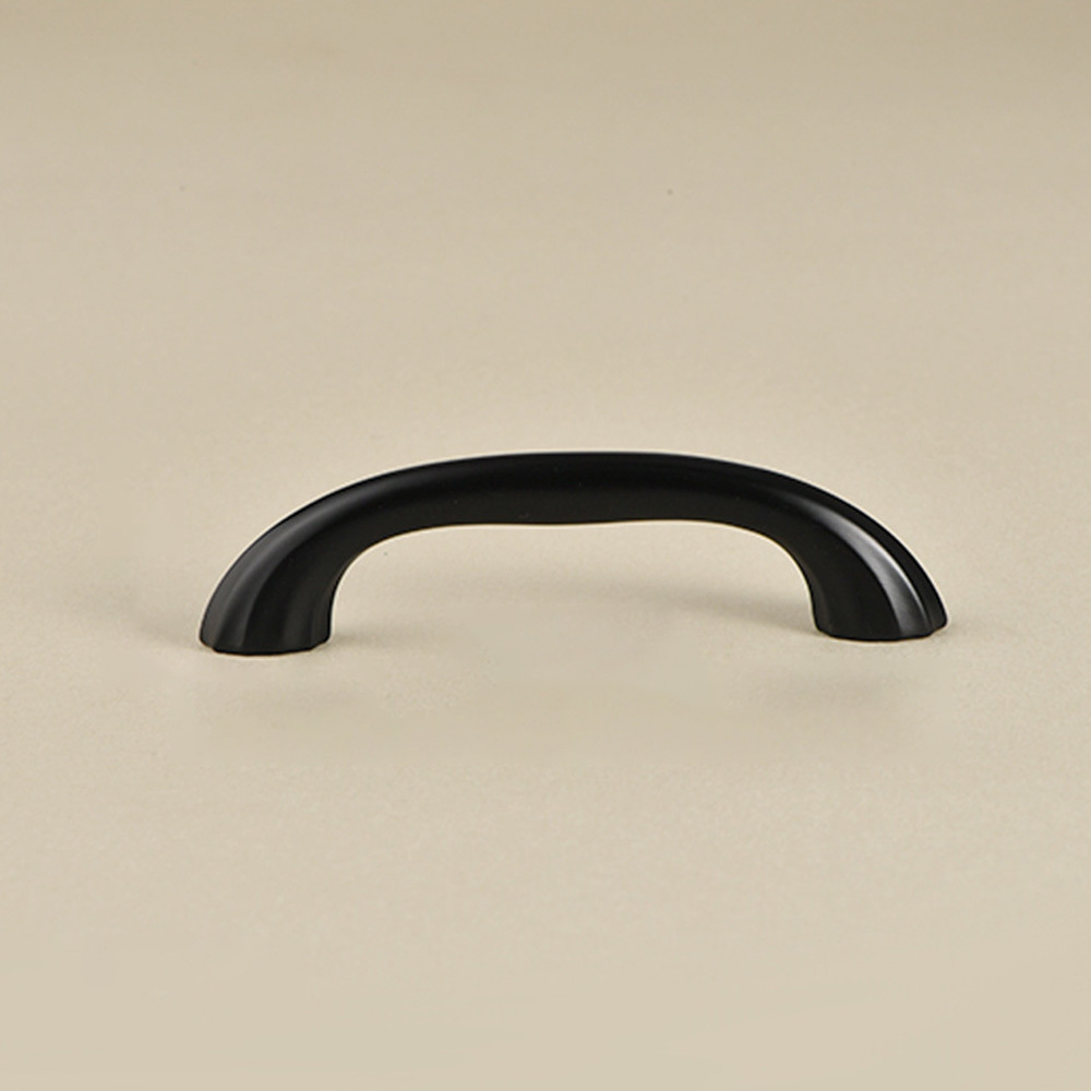 Modern Curved Black and Brass Arc Cabinet Pulls