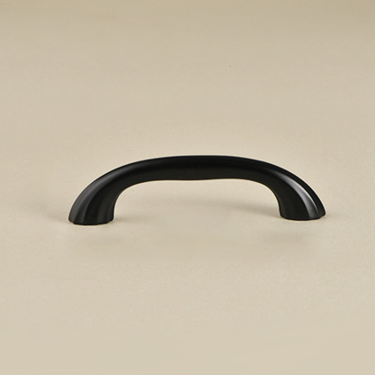 Modern Curved Black and Brass Arc Cabinet Pulls