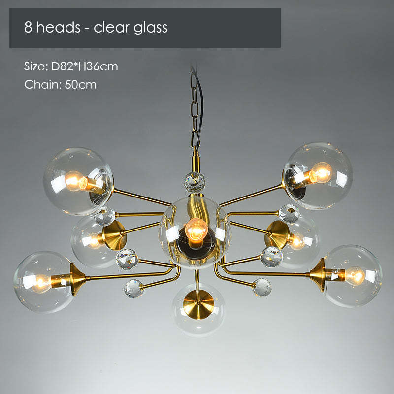 Modern Glass Sputnik LED Chandelier -Homdiy