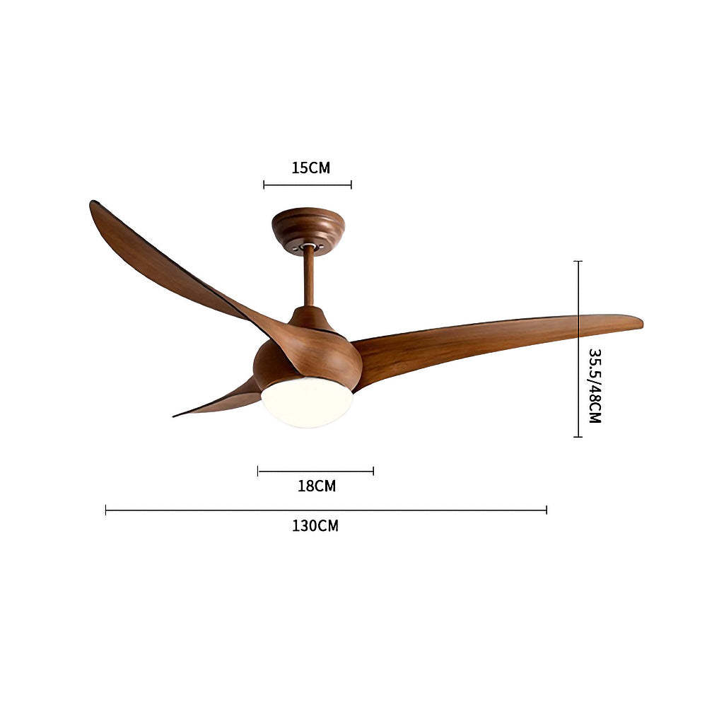 Modern Simple Flush Living Room Ceiling Fan With LED Light And Remote -Homdiy