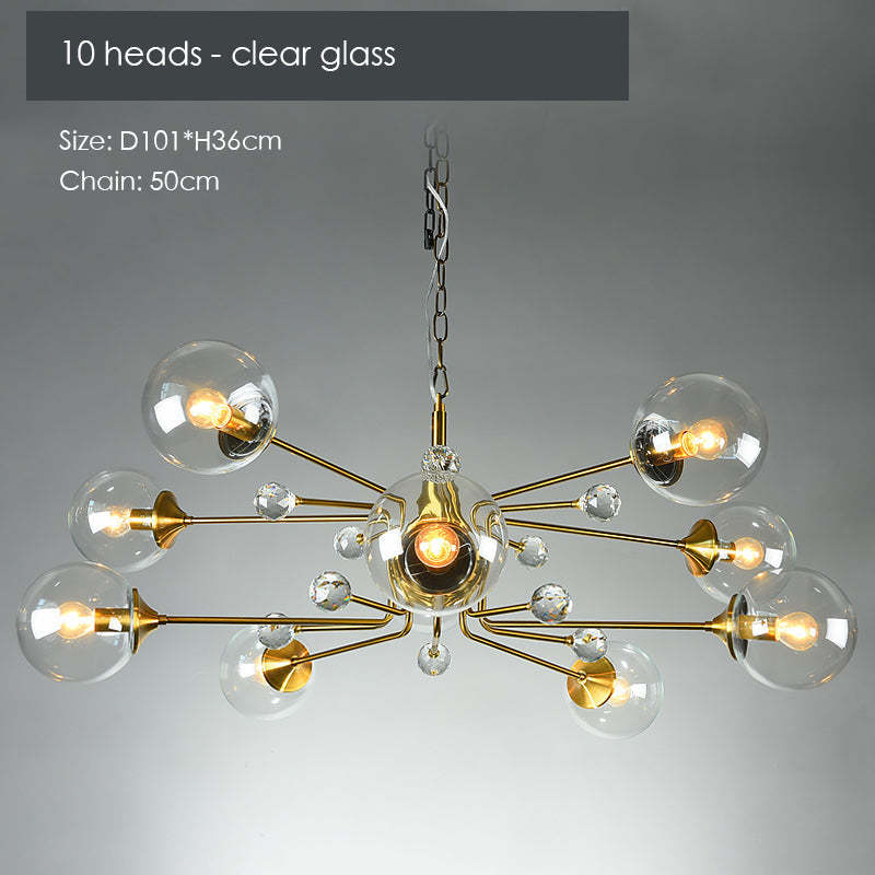 Modern Glass Sputnik LED Chandelier -Homdiy