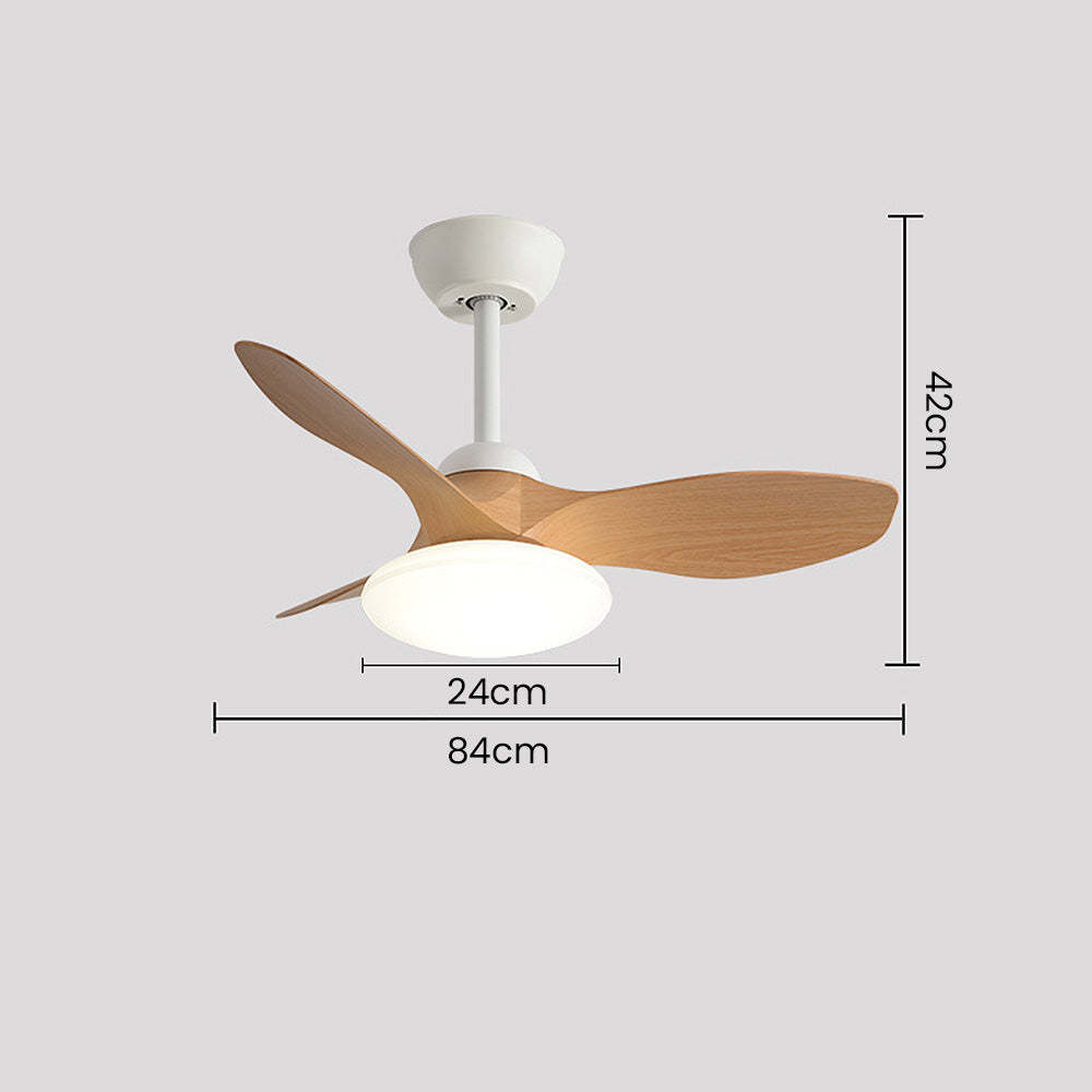 Nordic Simple Stylish Bedroom Flush Ceiling Fan With LED Light -Homdiy
