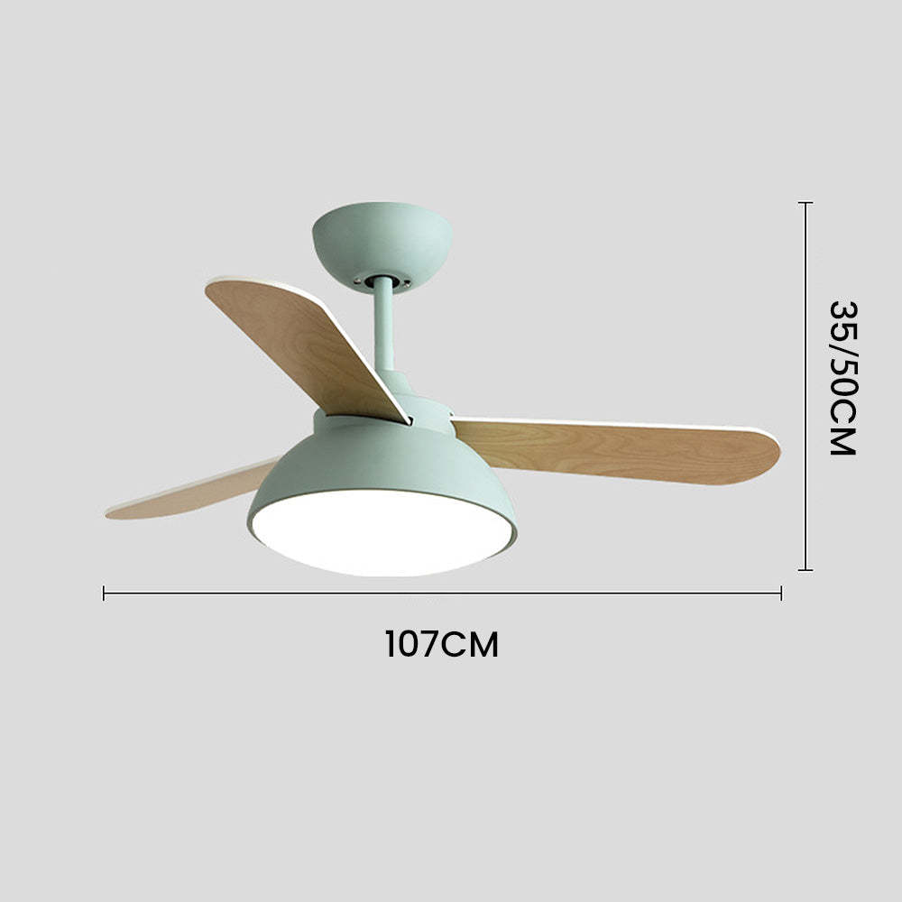 Modern Simple Flush Ceiling Fan With LED Lighting -Homdiy