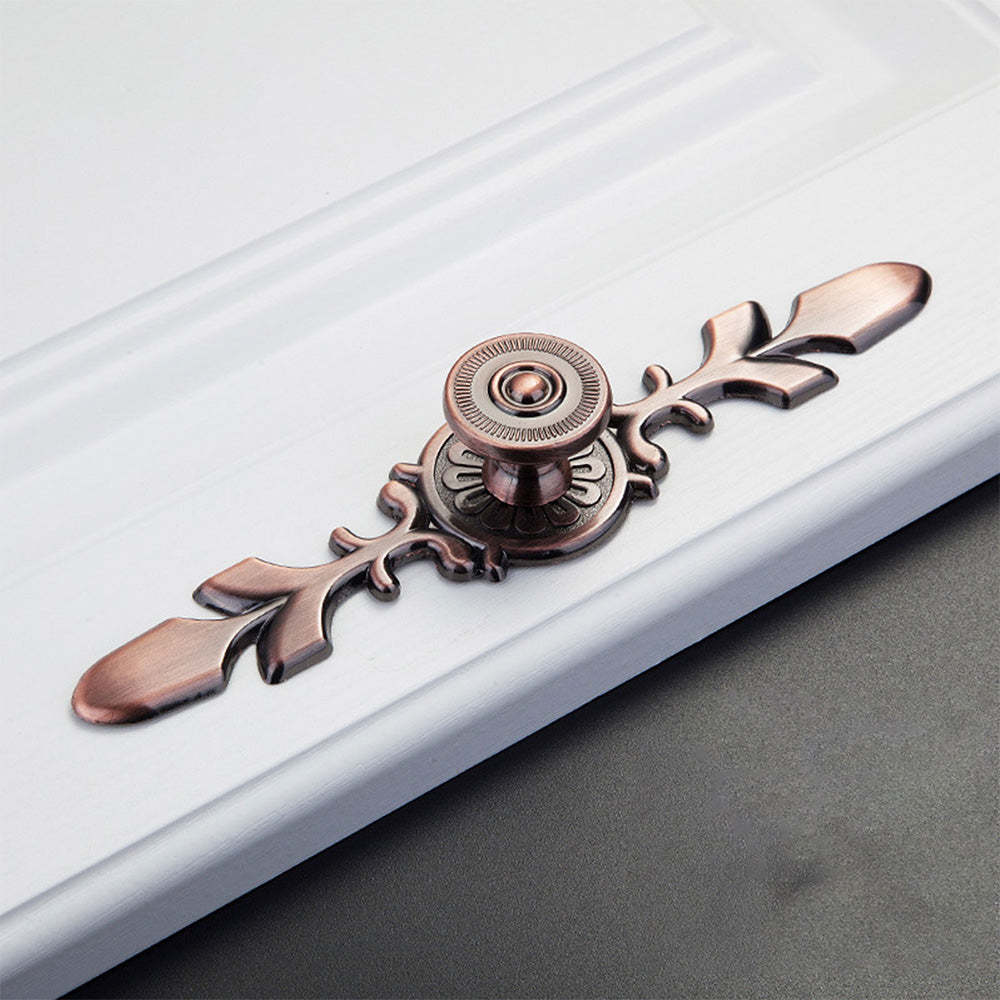 Modern Drawer Pulls Handles Cabinet Door Handle With Plate Flower -Homdiy