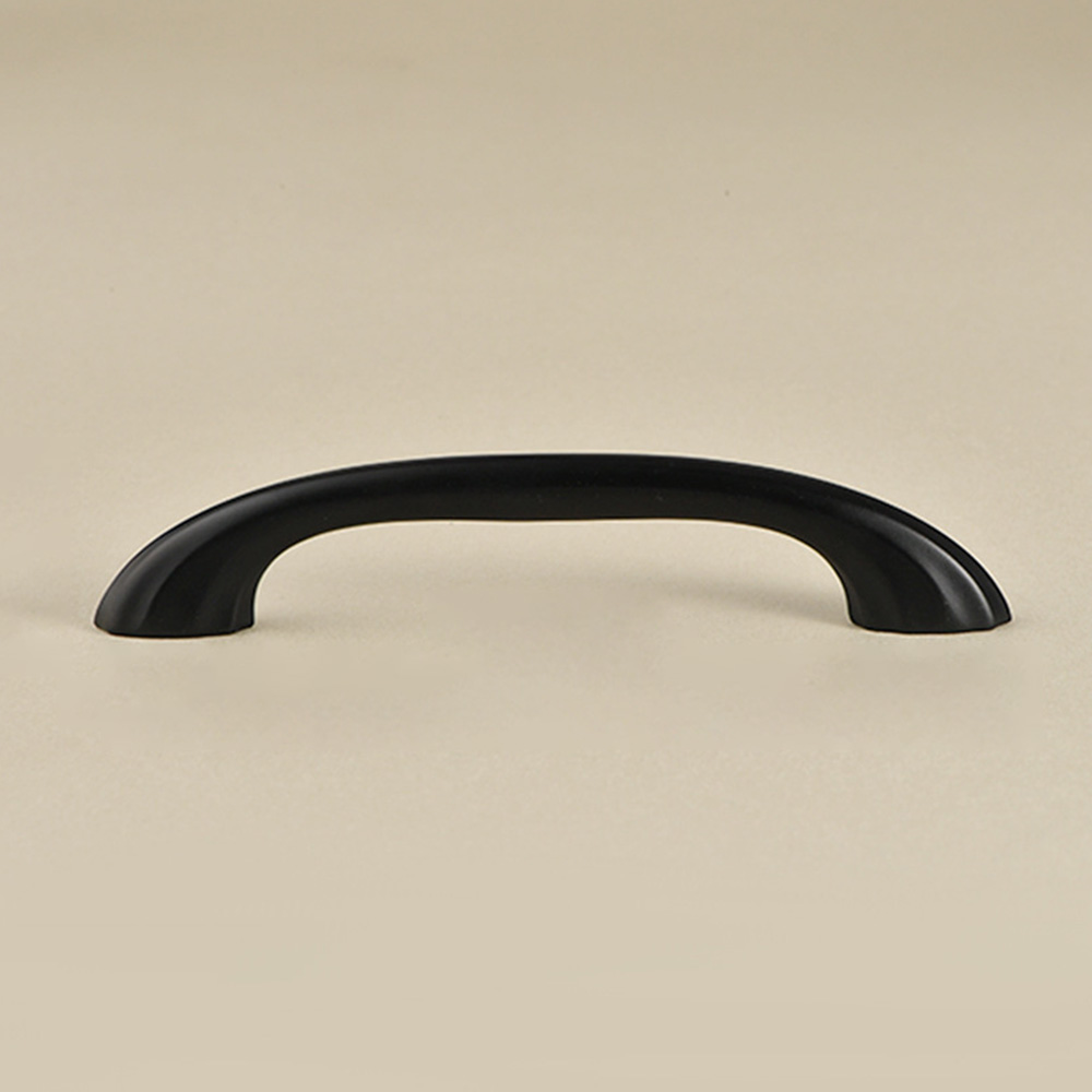 Modern Curved Black and Brass Arc Cabinet Pulls